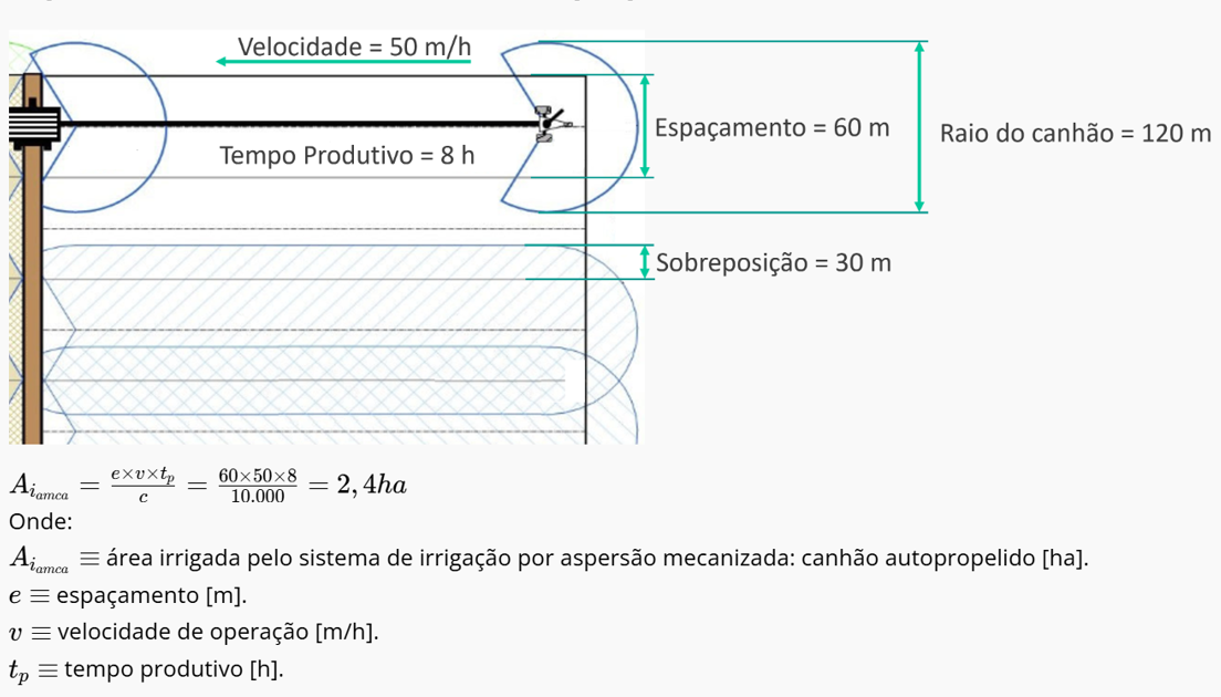 Área Irrigada: Aspersão Mecanizada - Canhão Autopropelido