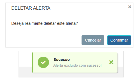 Deletar alertas
